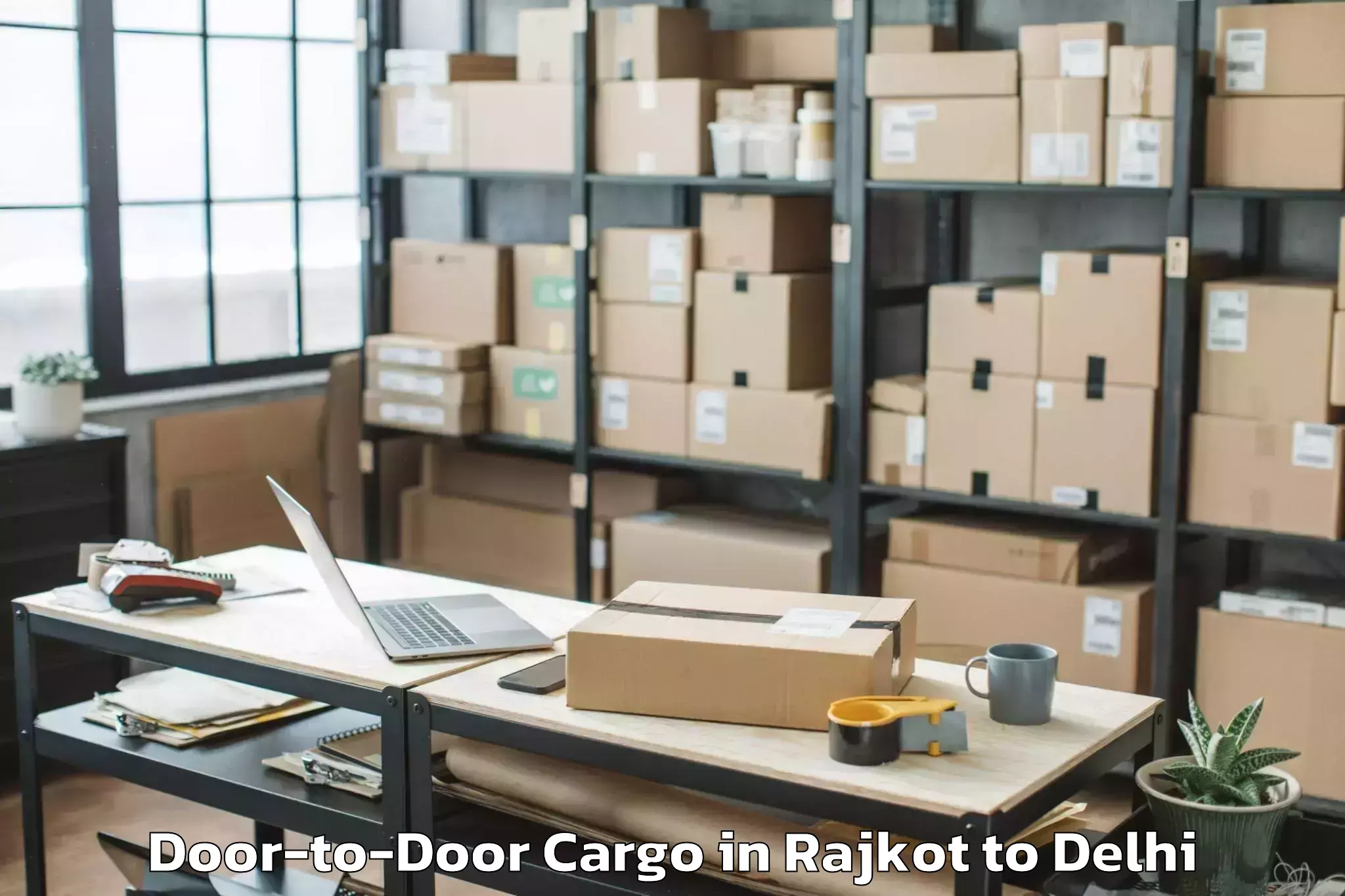 Leading Rajkot to Delhi Technological University Door To Door Cargo Provider